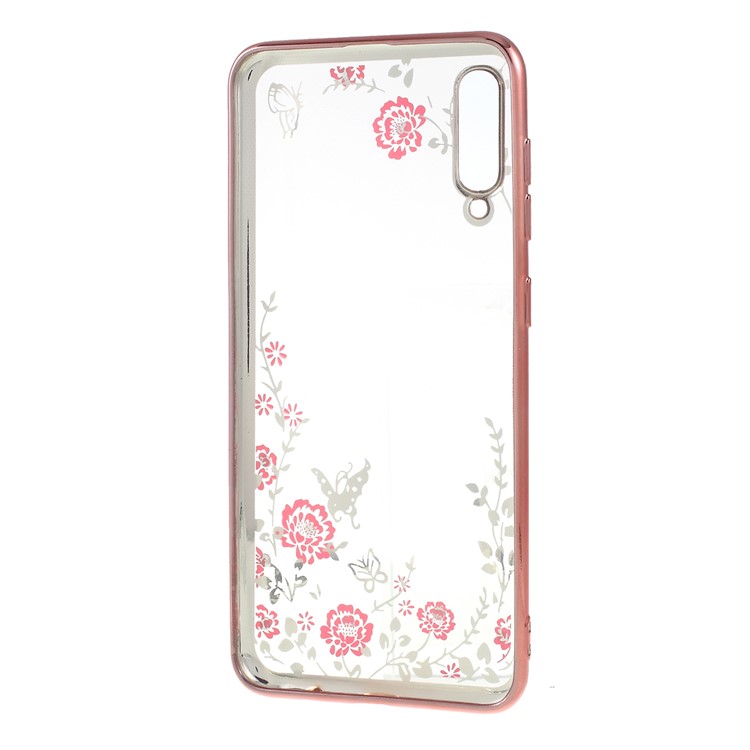 Electroplated TPU Rhinestone Phone Case for Samsung Galaxy A50 - Rose Gold-3