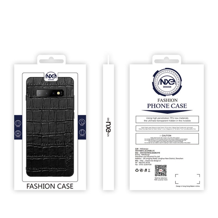NXE PU Leather Coated TPU Back Phone Casing for Samsung Galaxy S10 - Crocodile Texture-6