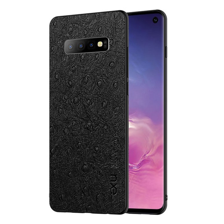 

NXE PU Leather Coated TPU Back Phone Casing for Samsung Galaxy S10 - Ostrich Texture, Galaxy S10