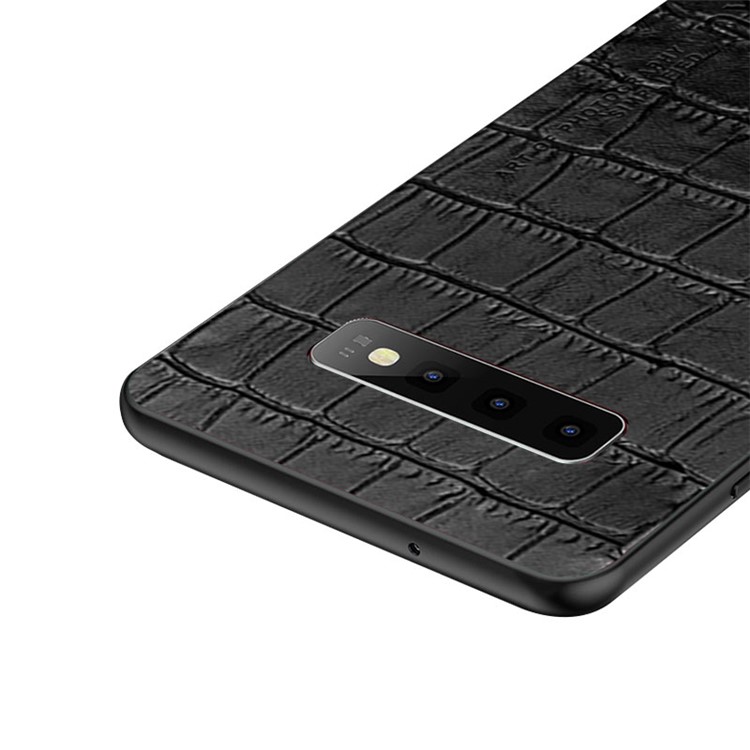 NXE PU Leather Coated TPU Back Phone Casing for Samsung Galaxy S10 Plus - Crocodile Texture-3