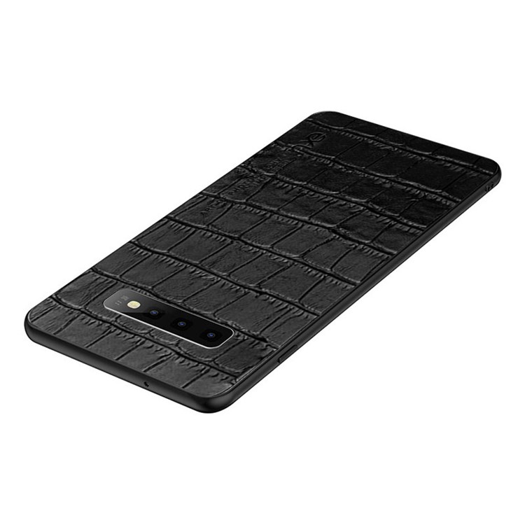 NXE PU Leather Coated TPU Back Phone Casing for Samsung Galaxy S10 Plus - Crocodile Texture-4