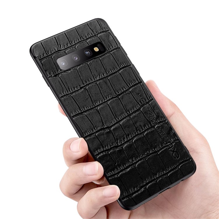 NXE PU Leather Coated TPU Back Phone Casing for Samsung Galaxy S10 Plus - Crocodile Texture-5