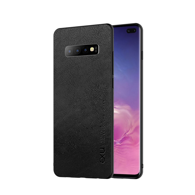 

NXE PU Leather Coated TPU Back Phone Casing for Samsung Galaxy S10 Plus - Plant Texture, Galaxy S10 Plus