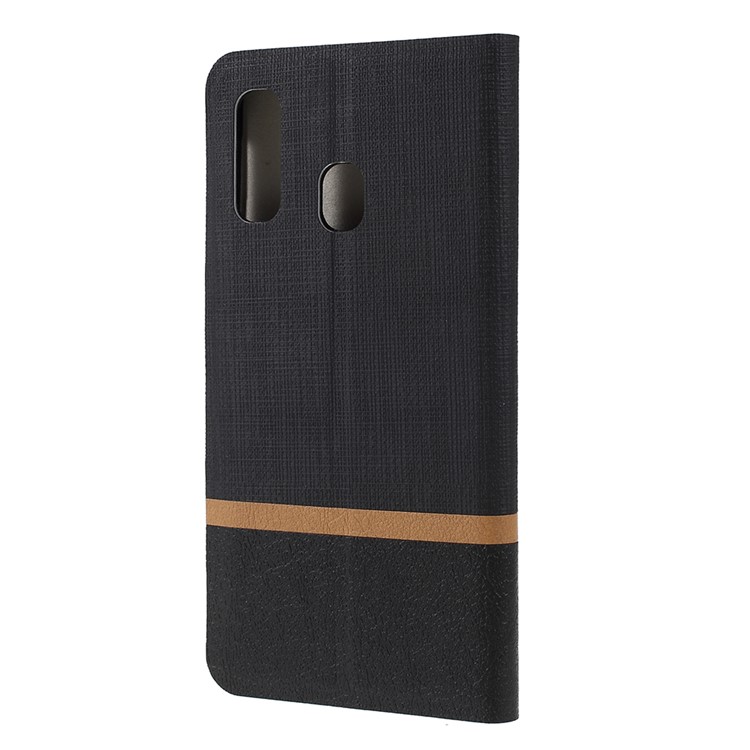 Cross Pattern Leather Card Holder Phone Cover (Built-in Steel Sheet) for Samsung Galaxy A40 - Black-2