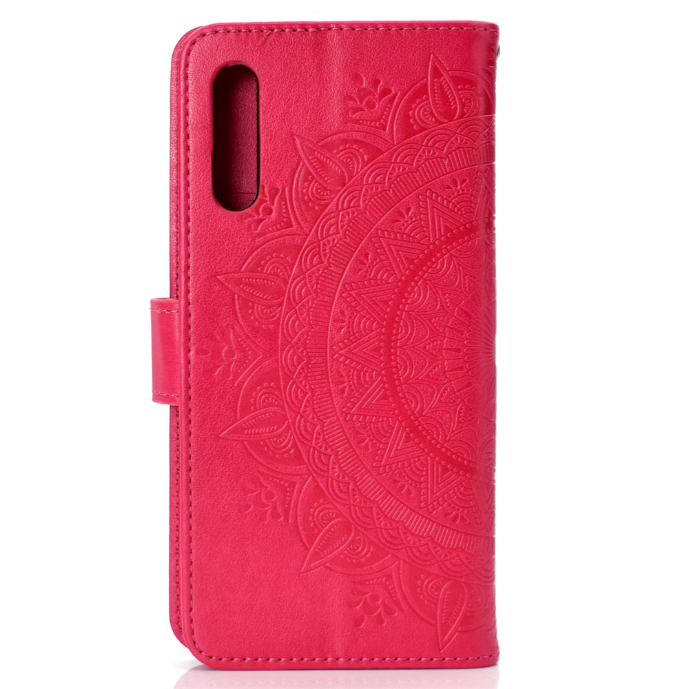 Imprint Flower Leather Wallet Case for Samsung Galaxy A50 / A50s / A30s - Rose-4