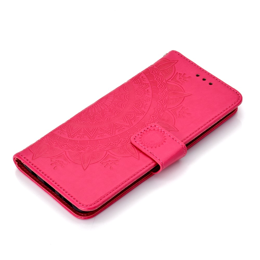 Imprint Flower Leather Wallet Case for Samsung Galaxy A50 / A50s / A30s - Rose-7