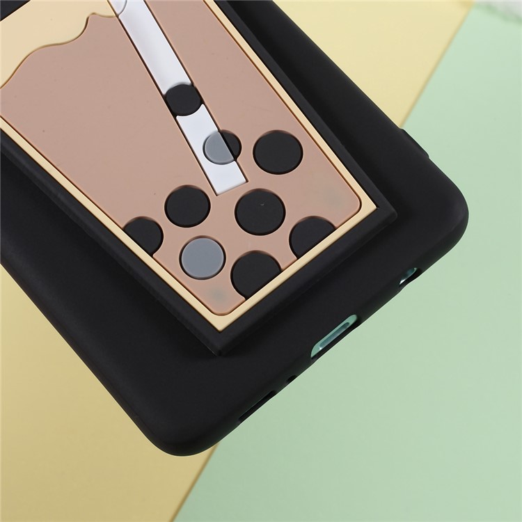 3D Bubble Tea Pattern TPU Case for Samsung Galaxy S10 Plus - Black-5