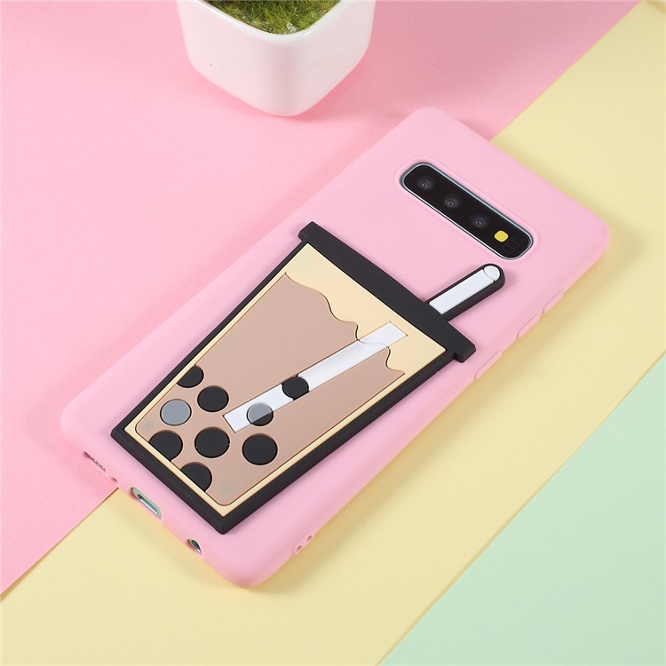 

3D Чай С Пузырчатым Рисунком ТПУ Чехол Для Samsung Galaxy S10 Плюс - Розовый, Galaxy S10 Plus