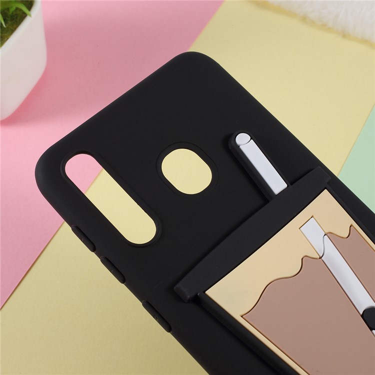 3D Bubble Tea Pattern TPU Case for Samsung Galaxy A30/A20 - Black-4