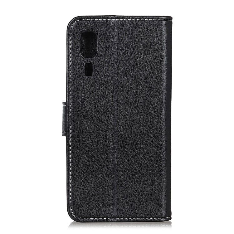 Litchi Texture Wallet Stand Leather Cell Phone Cover for Samsung Galaxy A2 Core - Black-2