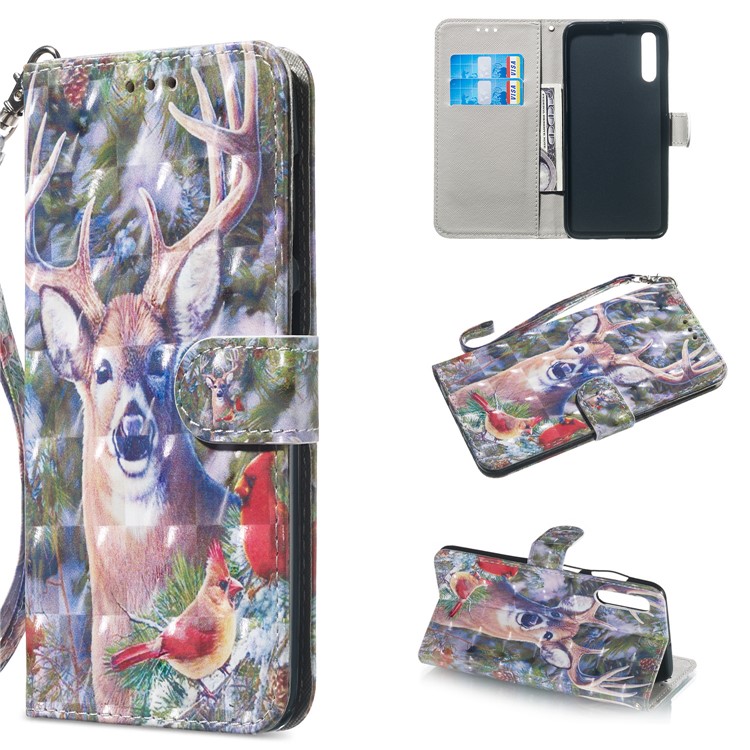 

Light Spot Decor Patterned Leather Wallet Case for Samsung Galaxy A50 / A50s / A30s - Elk, Galaxy A50s