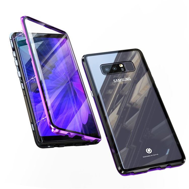 

Магнитное Адсорбционное Стекло + Металлическая Полная Защита Телефона Для Samsung Galaxy Note 8 - Черный / Пурпурный, Galaxy Note 8