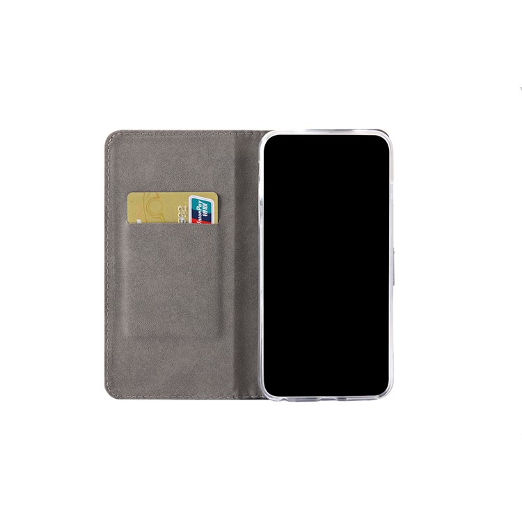 Linen Fabric PU Leather Card Storage Phone Case for Samsung Galaxy A40 - Khaki-8