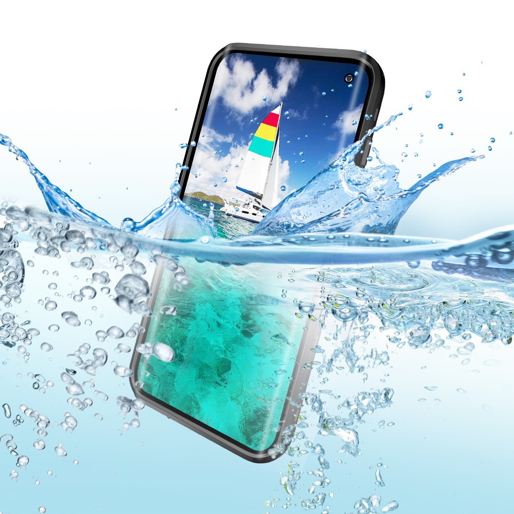 REDPEPPER IP68 Empreinte Digitale Étanche Pour Téléphone Portable Déverrouiller La Coque Arrière Transparente Pour Samsung Galaxy S10 - Noir-3