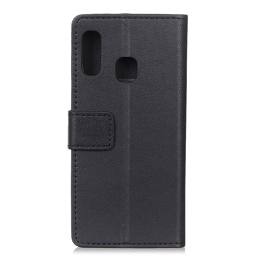 PU Leather Magnetic Stand Wallet Protective Case for Samsung Galaxy A20e - Black-3