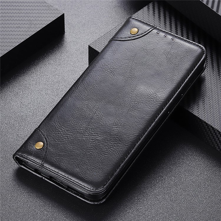 Crazy Horse Auto-absorbed Split Leather Wallet Phone Shell for Samsung Galaxy A20e - Black-11