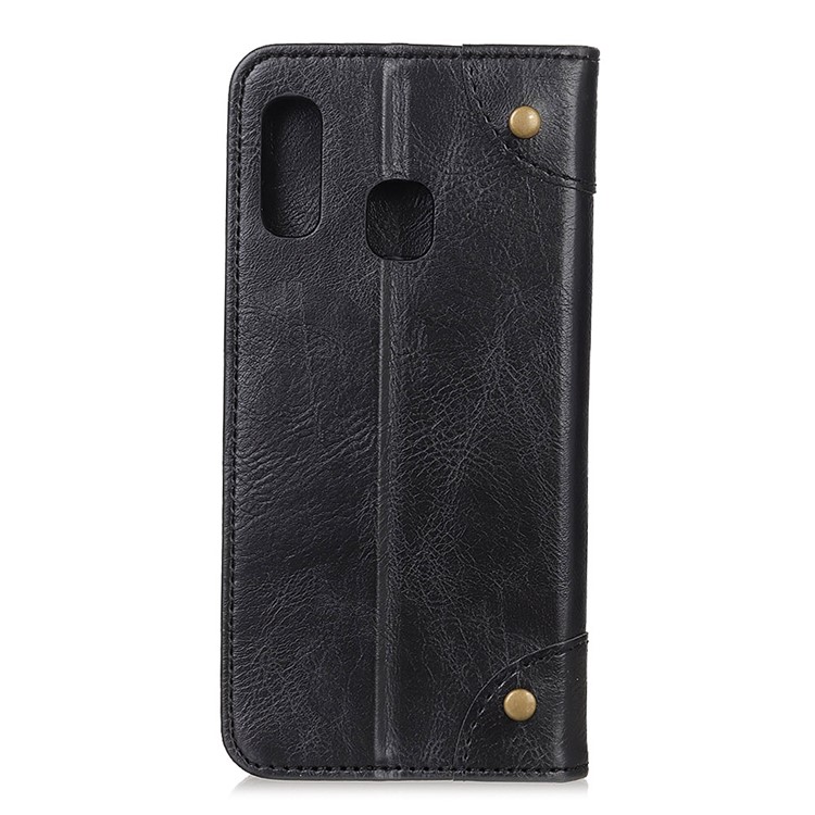 Crazy Horse Auto-absorbed Split Leather Wallet Phone Shell for Samsung Galaxy A20e - Black-7