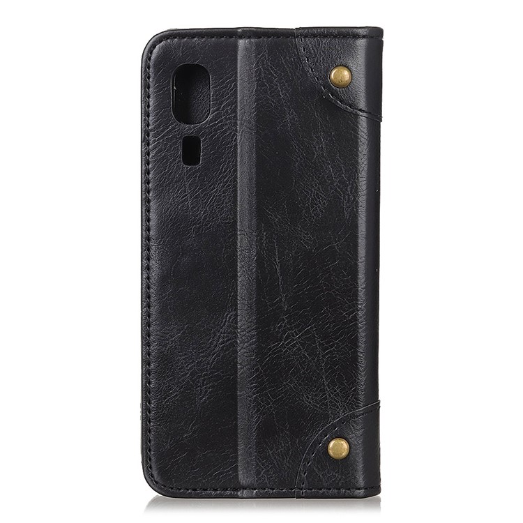 Crazy Horse Auto-absorbed Split Leather Wallet Shell for Samsung Galaxy A2 Core - Black-6