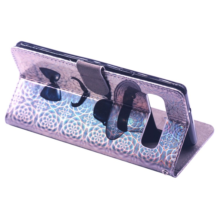 Laser Carving Pattern Printing Wallet Leather Case with Strap for Samsung Galaxy S10 5G - Gentleman-5