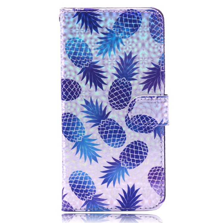 Laser Carving Pattern Printing Wallet Leather Case with Strap for Samsung Galaxy S10 5G - Pineapple-2