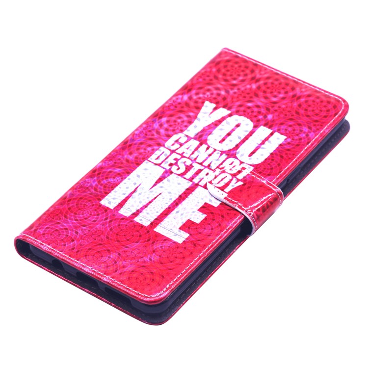 Laser Carving Pattern Printing Wallet Leather Case with Strap for Samsung Galaxy S10 5G - You Can Not Destroy Me-3
