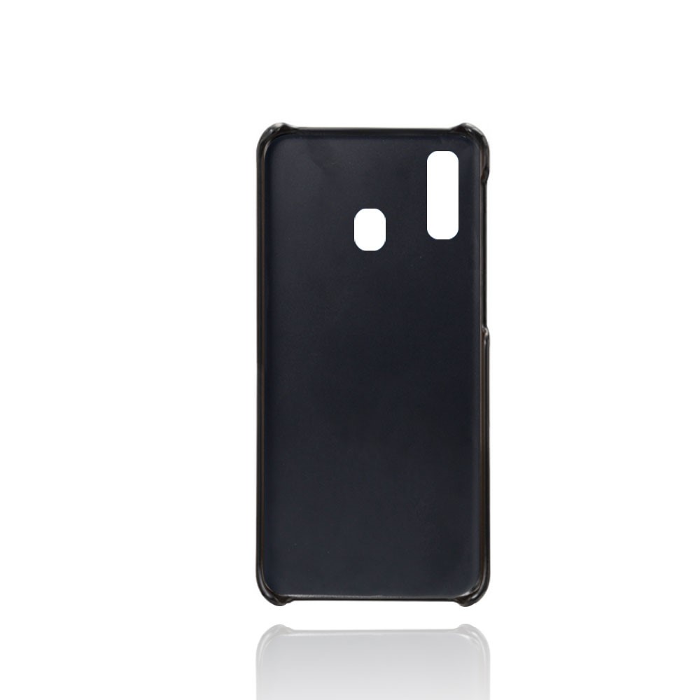 For Samsung Galaxy A40 PU Leather Coated PC Mobile Casing with Dual Card Slots - Black-5