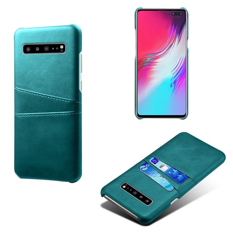 

Double Card Slots PU Leather Coated PC Case for Samsung Galaxy S10 5G - Baby Blue, Galaxy S10 5G