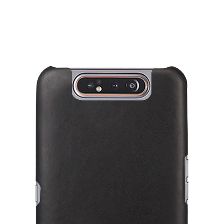 Crazy Horse PU Leather Coated Plastic Case for Samsung Galaxy A80 - Black-4