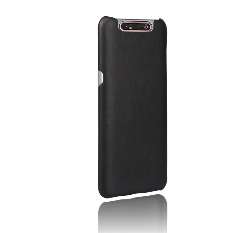 Crazy Horse PU Leather Coated Plastic Case for Samsung Galaxy A80 - Black-5