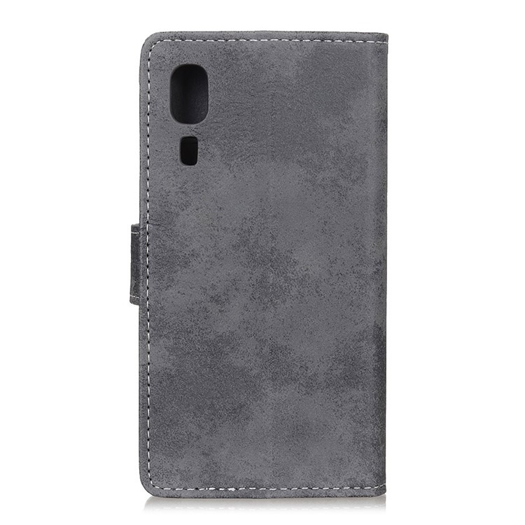 Vintage Style PU Leather Wallet Stand Case for Samsung Galaxy A2 Core - Grey-10