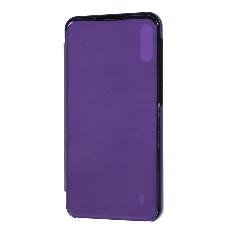 

View Window Plated Mirror Surface Leather Stand Cover for Samsung Galaxy M10 - Dark Blue, Galaxy M10
