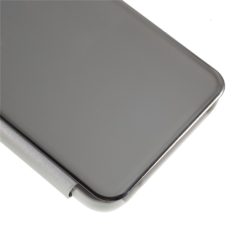 View Window Plated Mirror Surface Leather Stand Casing for Samsung Galaxy A40 - Silver-4