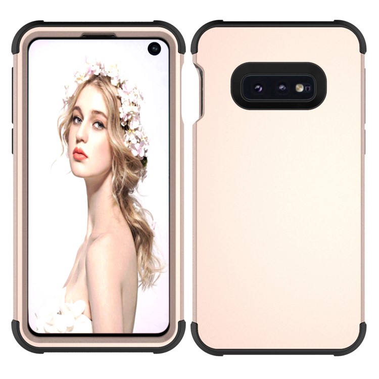 

Silicone + PC Combo Strong Phone Cover for Samsung Galaxy S10e [Anti-dust] [Shock Proof] - Gold/Black, Galaxy S10e