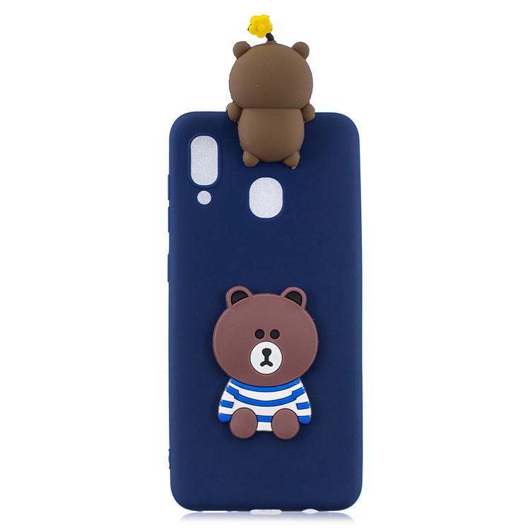 3D Pattern TPU Phone Protective Case for Samsung Galaxy A40 - Bear-2