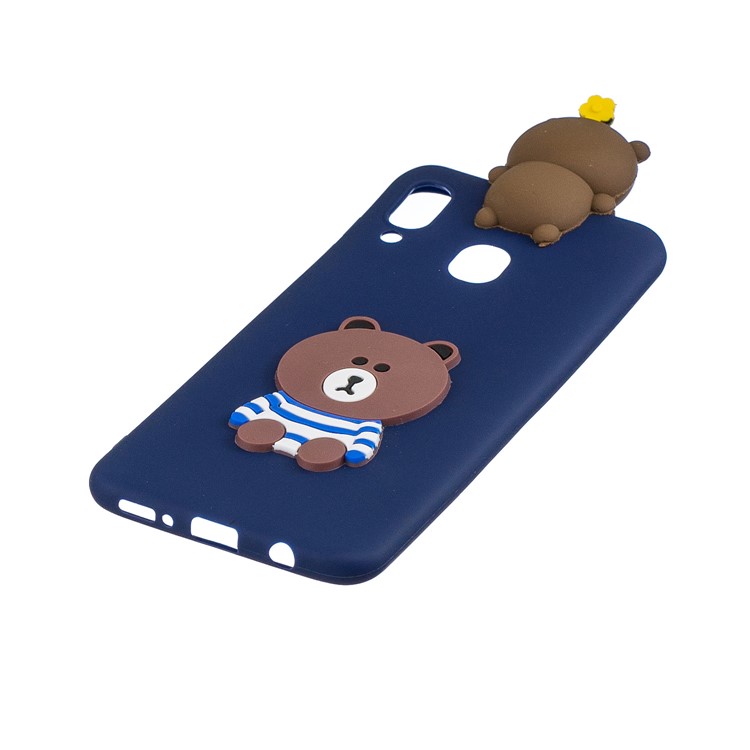 3D Pattern TPU Phone Protective Case for Samsung Galaxy A40 - Bear-4