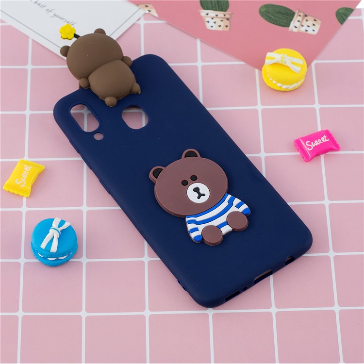 3D Pattern TPU Phone Protective Case for Samsung Galaxy A40 - Bear-6