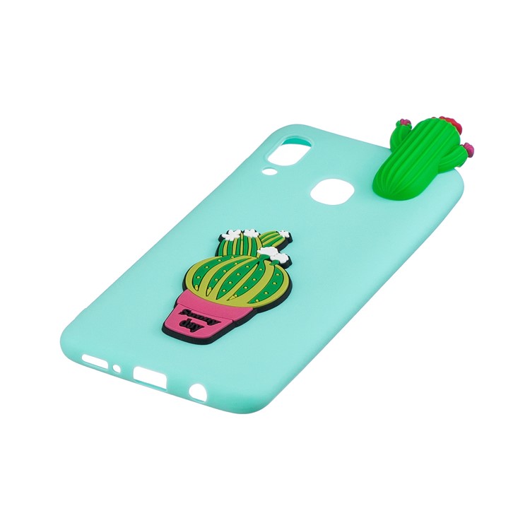 3D Pattern TPU Phone Protective Case for Samsung Galaxy A40 - Cactus-3