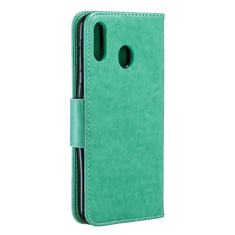 Impronta Pelle Farfalla Portafoglio Portafoglio copertura Per Samsung Galaxy M20 - Verde-3