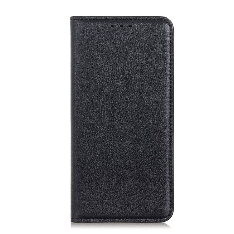 Auto-absorbed Split Leather Wallet Protective Cover for Samsung Galaxy A40 - Black-2