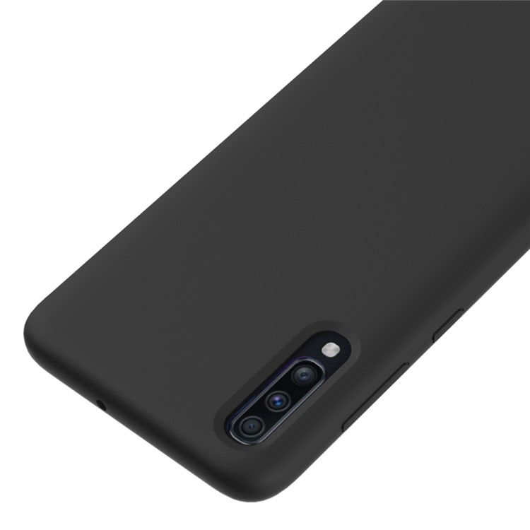 Para Samsung Galaxy A70 Soft Líquido Silicone Capa Protetora De Volta - Preto-3