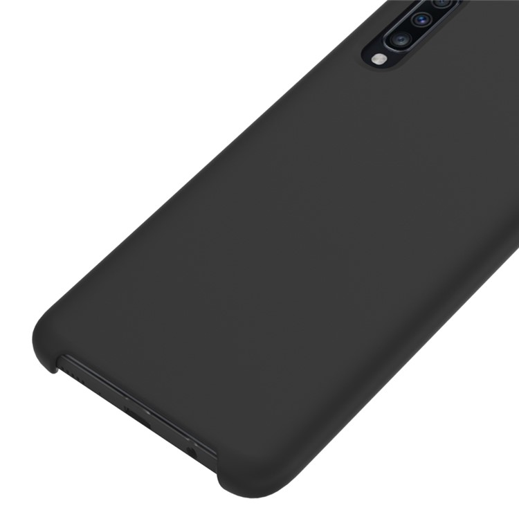 For Samsung Galaxy A70 Soft Liquid Silicone Back Protector Case Cover - Black-4