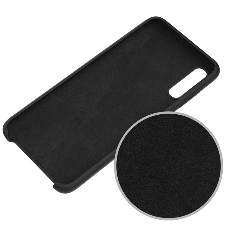Para Samsung Galaxy A70 Soft Líquido Silicone Capa Protetora De Volta - Preto-5