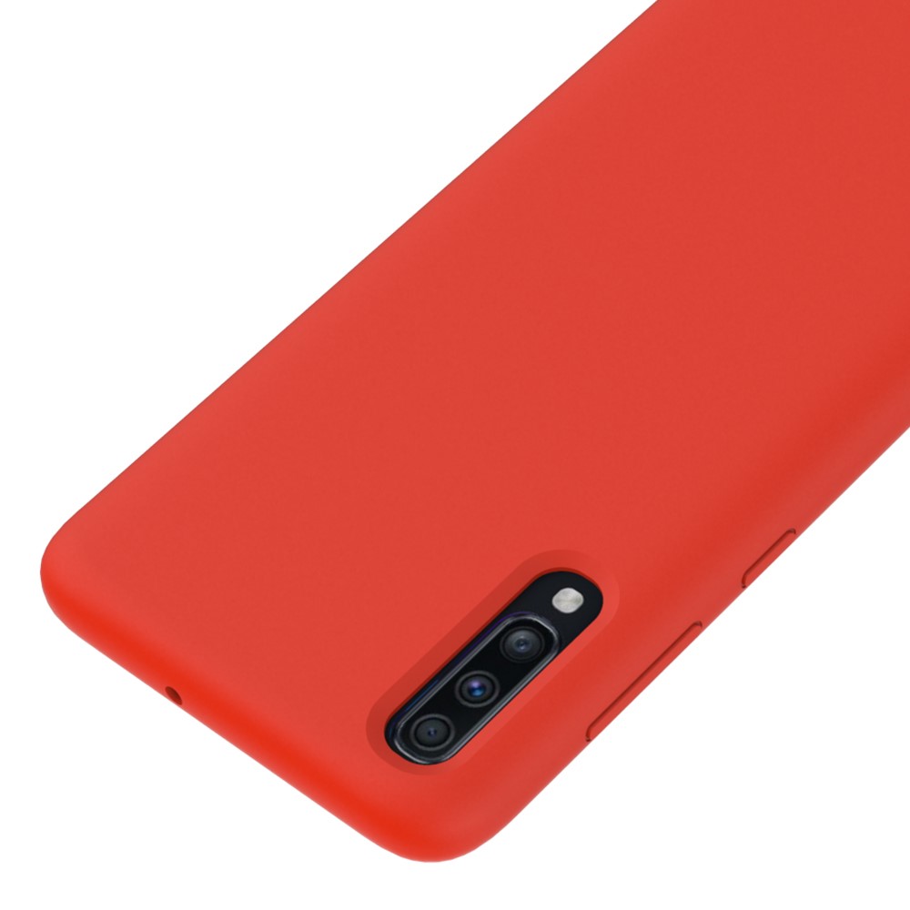For Samsung Galaxy A70 Soft Liquid Silicone Back Protector Case Cover - Red-3