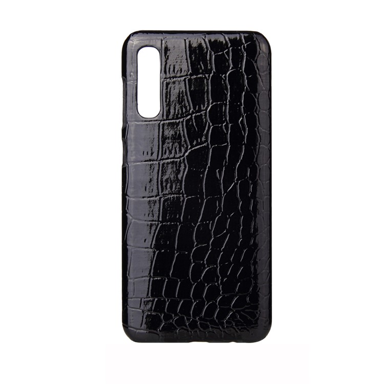 PU Leather Coated Hard PC Case for Samsung Galaxy A70/A70s - Black Crocodile Texture-1