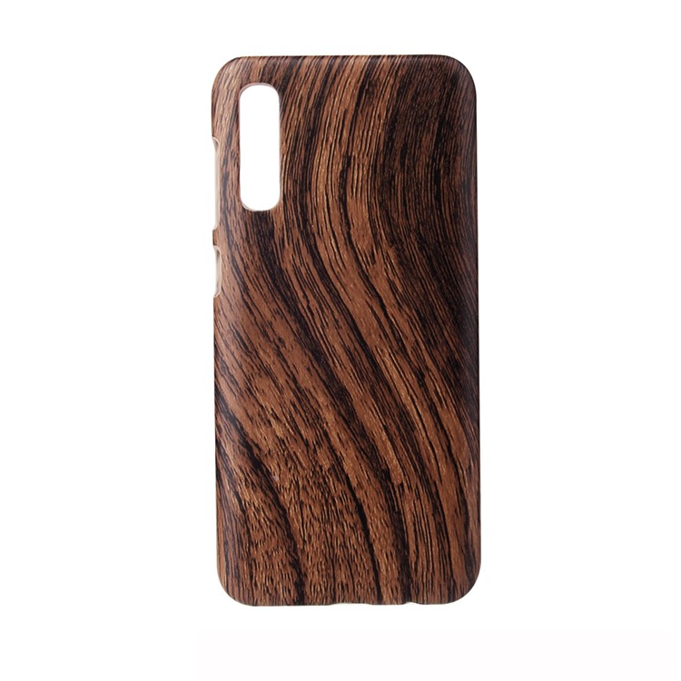 PU Leather Coated Hard PC Case for Samsung Galaxy A70/A70s - Wood Grain-1