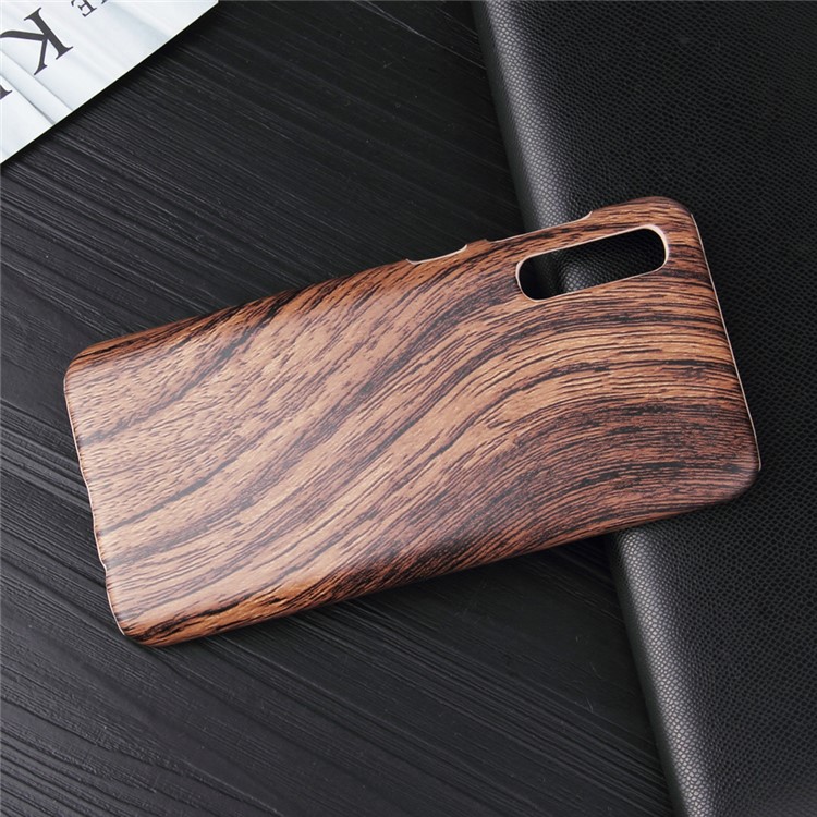 PU Leather Coated Hard PC Case for Samsung Galaxy A70/A70s - Wood Grain-2