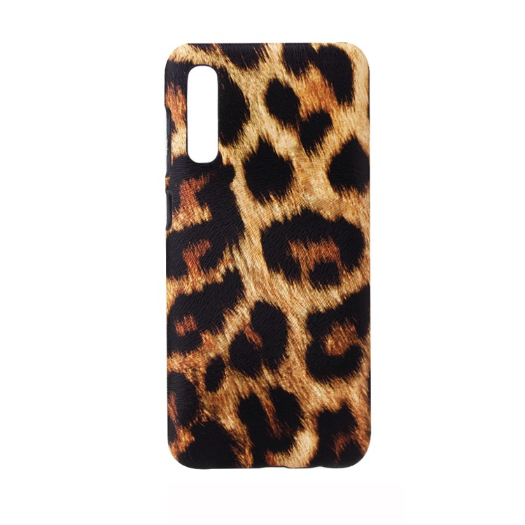 Funda Dura De PC Recubierta De Cuero Para Samsung Galaxy A70 - Textura De Leopardo-1