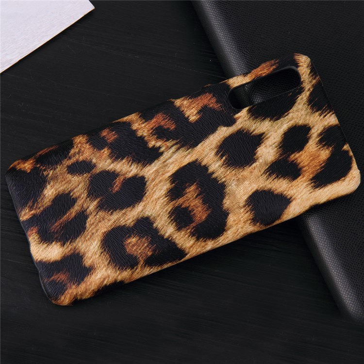 Funda Dura De PC Recubierta De Cuero Para Samsung Galaxy A70 - Textura De Leopardo-2