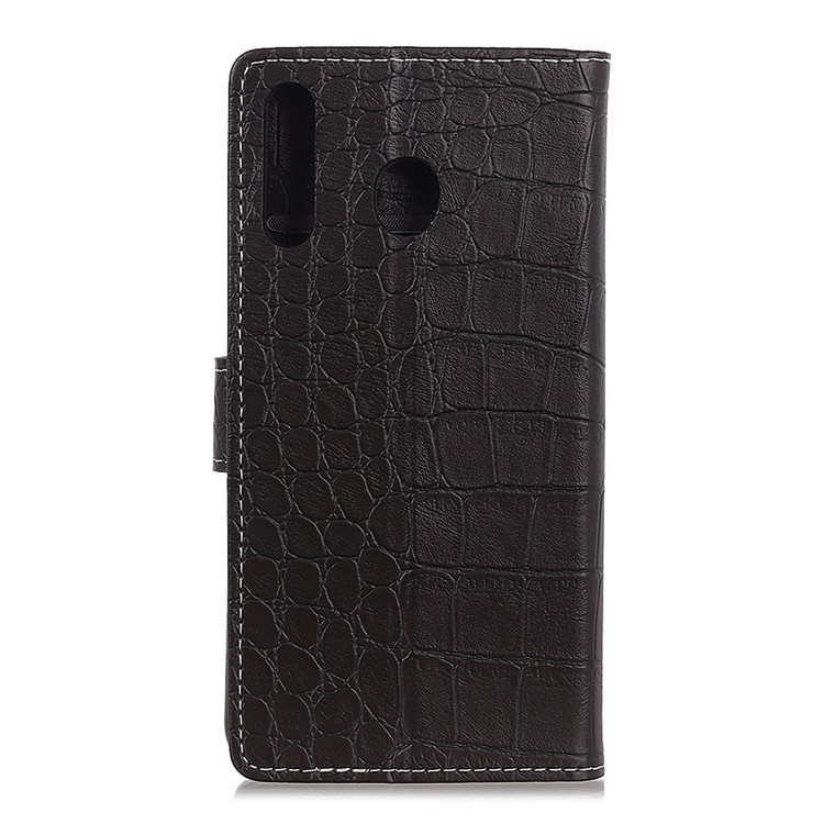 Crocodile Texture PU Leather Stand Wallet Phone Case for Samsung Galaxy A60 - Black-3