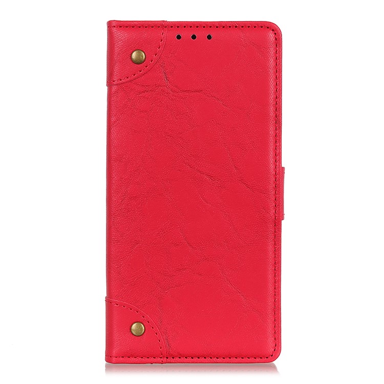 

Ретро-стиль Кожаный Магнитный Стенд Кошелек Чехол Для Samsung Galaxy A60 - Красный, Galaxy A60